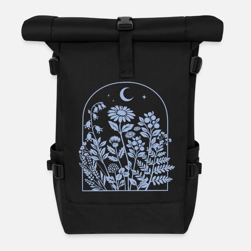 Mondlicht Garten im Bogen - Rolltop Rucksack - Schwarz