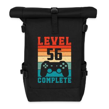 56. Geburtstag Level 56 Complete 56 Jahre Gamer - Rolltop Rucksack - Schwarz - Vorne