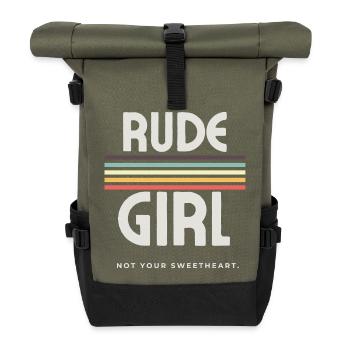 Rude Girl - Esthétique punk - Sac à dos roll top - olive/noir - Devant