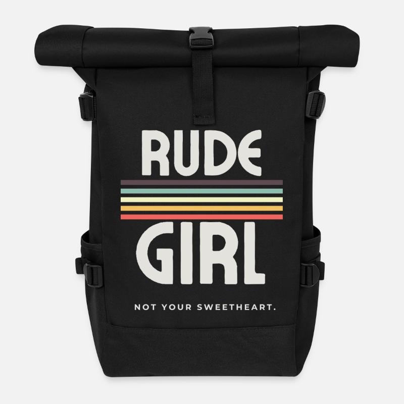 Rude Girl – Punk-Ästhetik - Rolltop Rucksack - Schwarz
