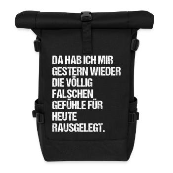 Gefühlschaos, falsche Gefühle für heute rausgelegt - Rolltop Rucksack - Schwarz - Vorne