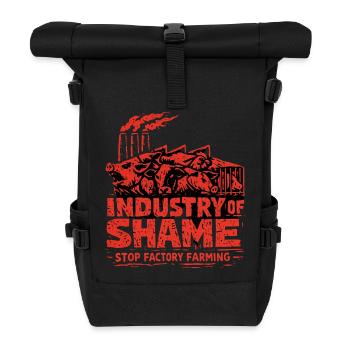 Industry of Shame – Stop Factory Farming - Roll Top Backpack - black - Front