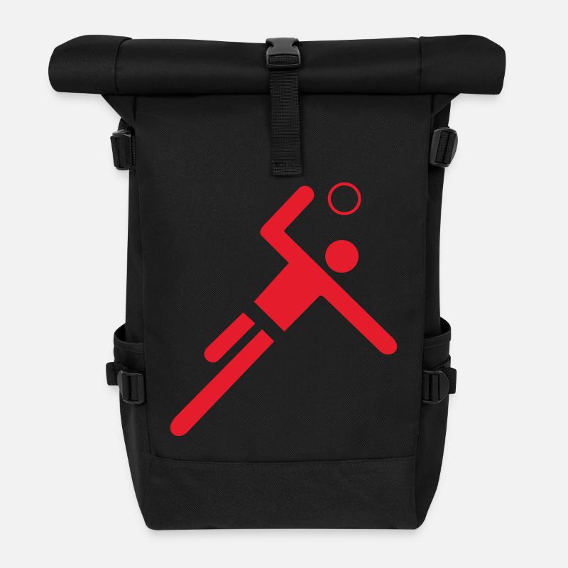 Roter Handballer - Rolltop Rucksack - Schwarz