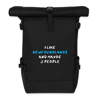 Newfoundland Neufundländer - Roll Top Backpack - black - Front