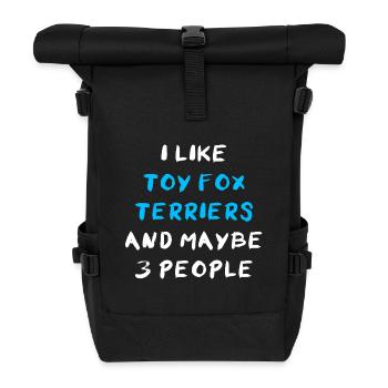 Toy Fox Terrier - Roll Top Backpack - black - Front
