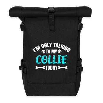 Collie Longhair Collie - Roll Top Backpack - black - Front