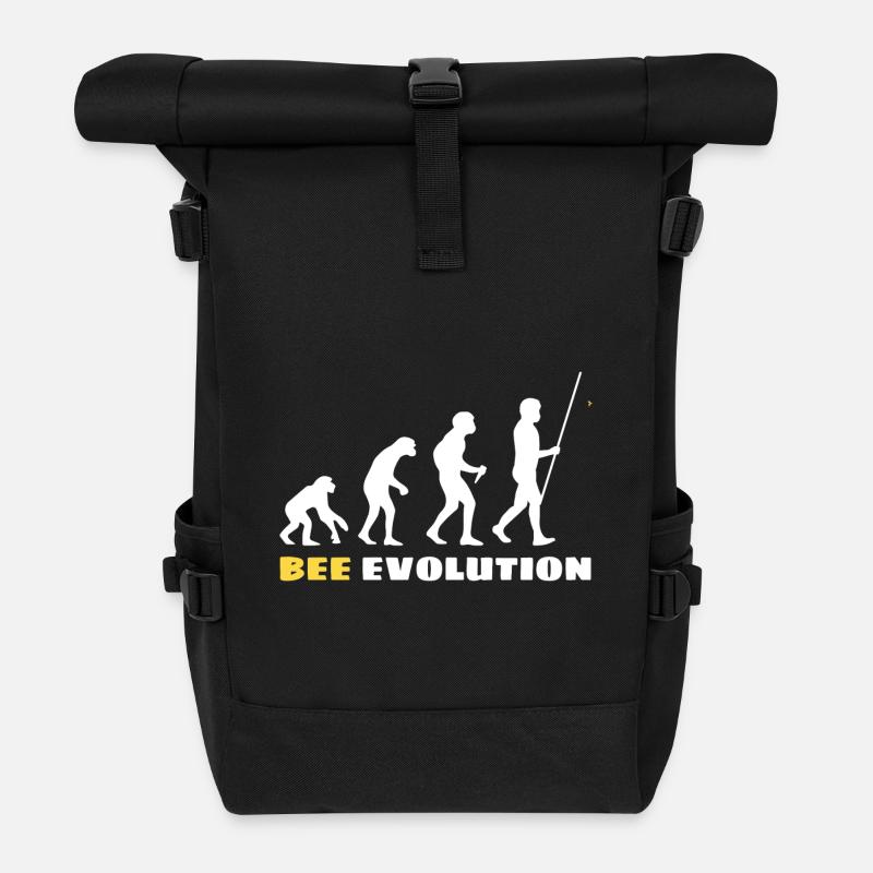 Bienen Evolution Imker Imkerin - Rolltop Rucksack - Schwarz