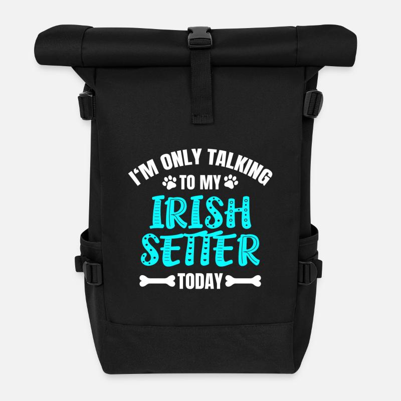 Setter irlandais - Sac à dos roll top - noir