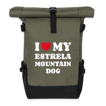 I Love My Estrela Mountain Dog Hundebesitzer - Rolltop Rucksack - Olive/Schwarz - Vorne