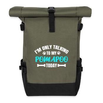 Pomapoo Pom-A-Poo - Rolltop Rucksack - Olive/Schwarz - Vorne