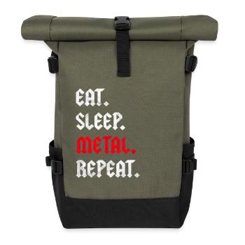 Heavy Metal Fan Festival Band Metaller Metalhead - Roll Top Backpack - olive/black - Front