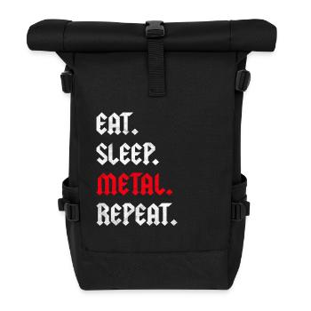 Heavy Metal Fan Festival Band Metaller Metalhead - Rolltop Rucksack - Schwarz - Vorne