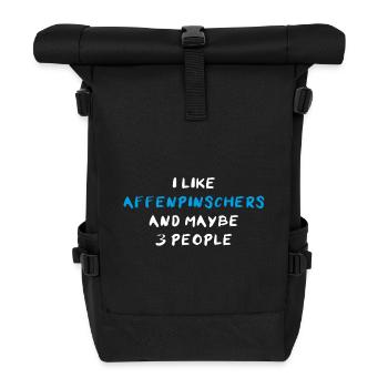 Affenpinscher - Roll Top Backpack - black - Front