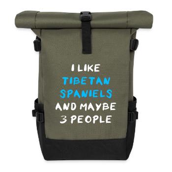 Tibetan Spaniel - Roll Top Backpack - olive/black - Front