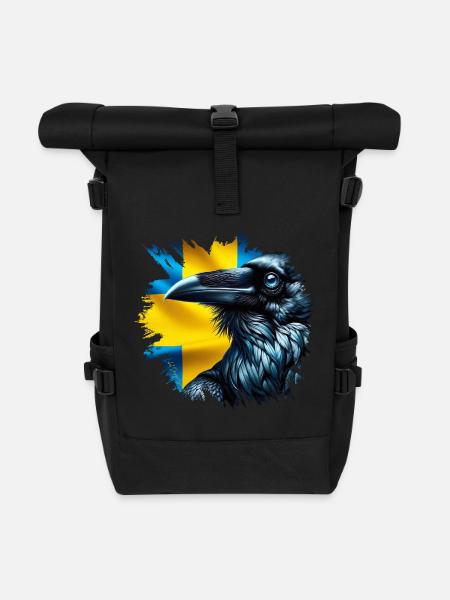Rabe - Dalsland Landschaft Tiere Schweden - Rolltop Rucksack - Schwarz