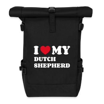 Dutch Shepherd Hollandse Herdershond - Rolltop Rucksack - Schwarz - Vorne