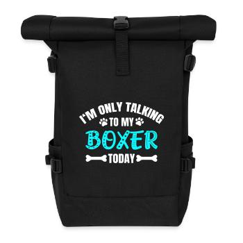 Chien Boxer - Sac à dos roll top - noir - Devant
