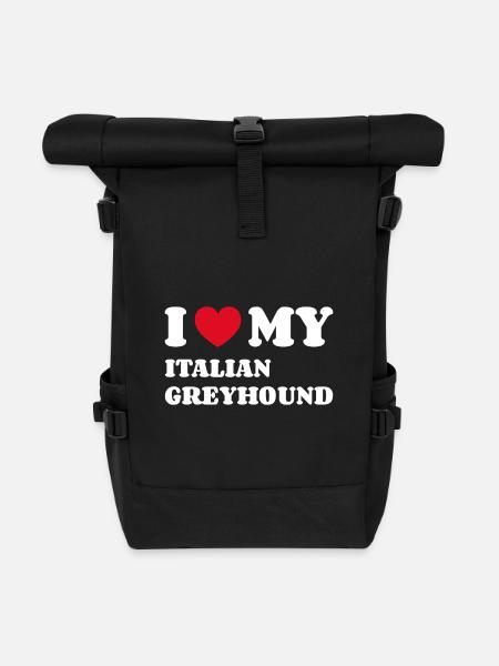 Italian Greyhound Italienisches Windspiel - Rolltop Rucksack - Schwarz