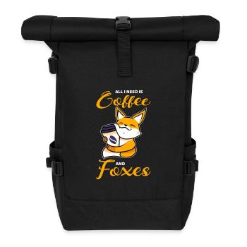 Le café et les renards - Sac à dos roll top - noir - Devant