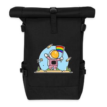Schwuler Astronaut - Rolltop Rucksack - Schwarz - Vorne