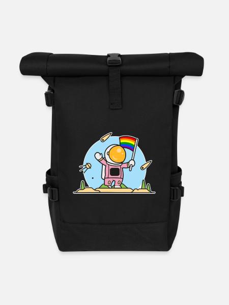 Schwuler Astronaut - Rolltop Rucksack - Schwarz