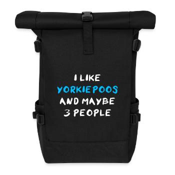 Yorkiepoo - Rolltop Rucksack - Schwarz - Vorne