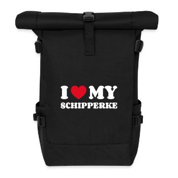 J’aime mon Schipperke - Sac à dos roll top - noir - Devant