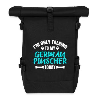 Pinscher allemand - Sac à dos roll top - noir - Devant