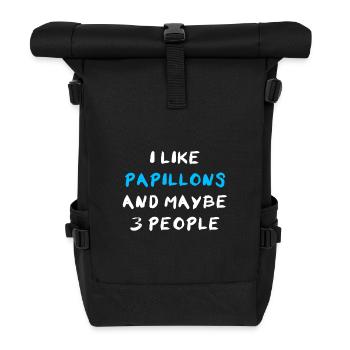 Papillon Continental Miniature Spaniel - Sac à dos roll top - noir - Devant