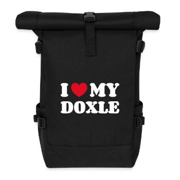 I Love My Doxle - Rolltop Rucksack - Schwarz - Vorne