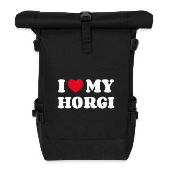 I Love My Horgi - Rolltop Rucksack - Schwarz - Vorne