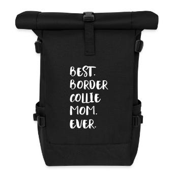 Border Collie - Roll Top Backpack - black - Front