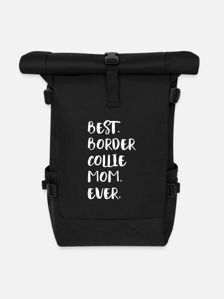 Border Collie - Rolltop Rucksack - Schwarz