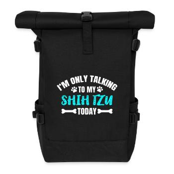 Shih Tzu - Roll Top Backpack - black - Front