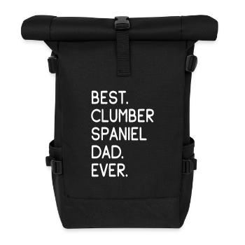 Clumber Spaniel - Roll Top Backpack - black - Front