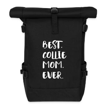 Collie Longhair Collie - Roll Top Backpack - black - Front