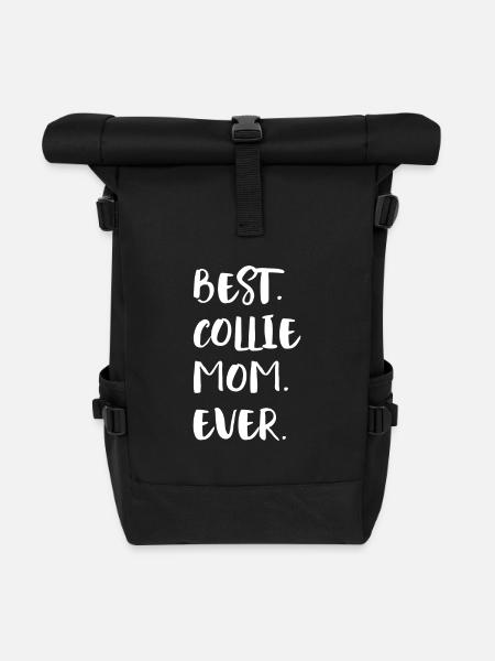 Collie Langhaarcollie - Rolltop Rucksack - Schwarz