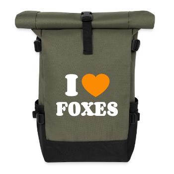 Dear foxes, - Roll Top Backpack - olive/black - Front