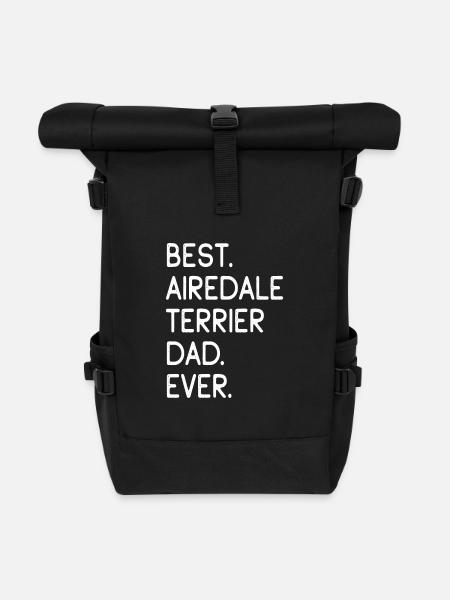 Airedale Terrier - Rolltop Rucksack - Schwarz