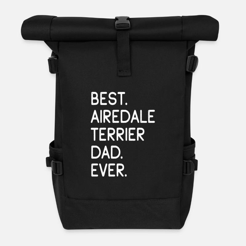 Airedale Terrier - Rolltop Rucksack - Schwarz
