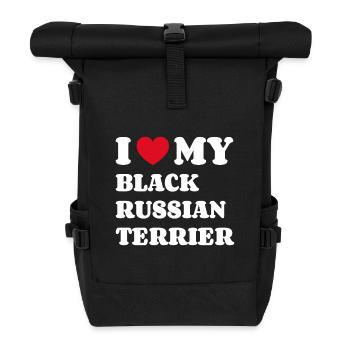 J’aime mon propriétaire de chien Black Russian Terrier - Sac à dos roll top - noir - Devant