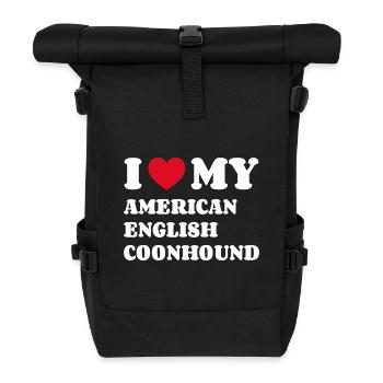 J’aime mon propriétaire de chien American English Coonhound - Sac à dos roll top - noir - Devant