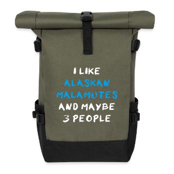 Malamute d’Alaska - Sac à dos roll top - olive/noir - Devant