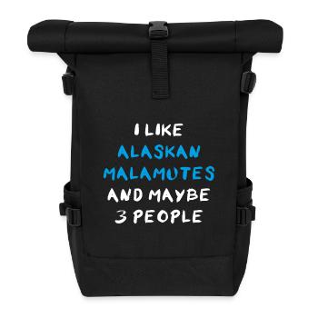 Alaskan Malamute - Roll Top Backpack - black - Front