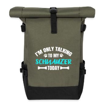 Schnauzer Riesenschnauzer Zwergschnauzer - Rolltop Rucksack - Olive/Schwarz - Vorne