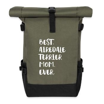 Airedale Terrier - Sac à dos roll top - olive/noir - Devant