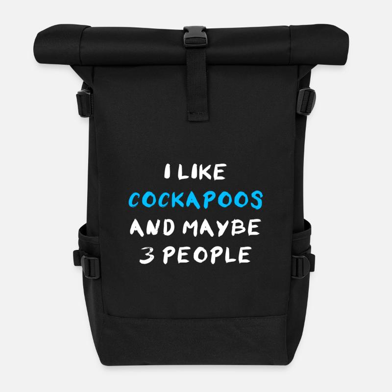Cockapoo - Roll Top Backpack - black