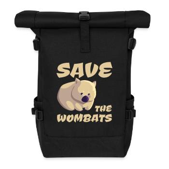 Save the Wombats - Roll Top Backpack - black - Front