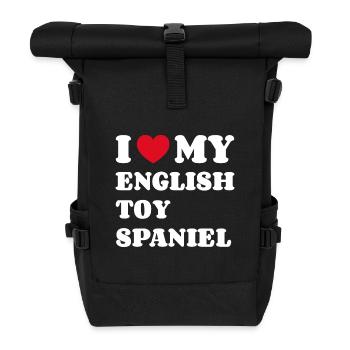I Love My English Toy Spaniel Hundebesitzer - Rolltop Rucksack - Schwarz - Vorne