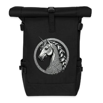 Licorne avec nœud celtique - Sac à dos roll top - noir - Devant